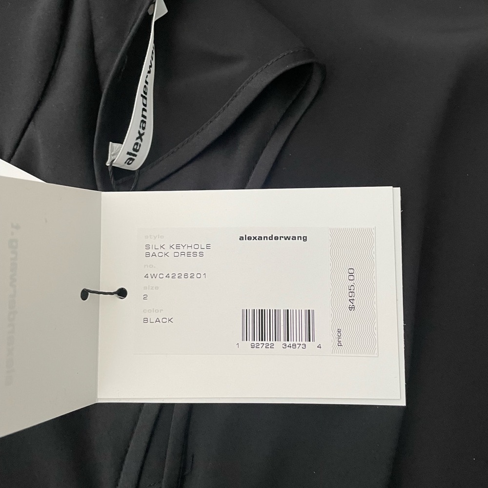 ALEXANDER WANG T LOGO OPEN-BACK SATIN MINI DRESS Size 2 - Picture 3 of 7